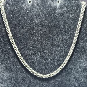 Silver Tone Thick Rope Wheat Chain Necklace 15-18"